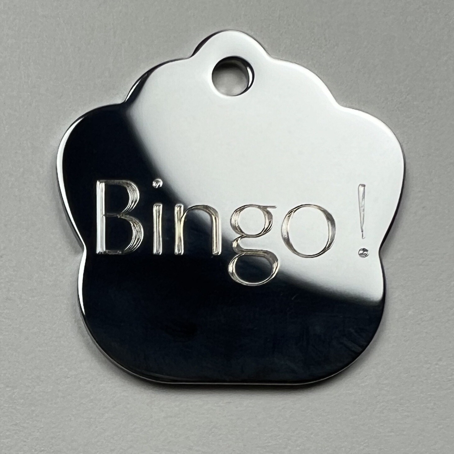 Custom Engraved Dog Tags Personalized Dog Collar Pet Tags Engraved ID CHROME PAW