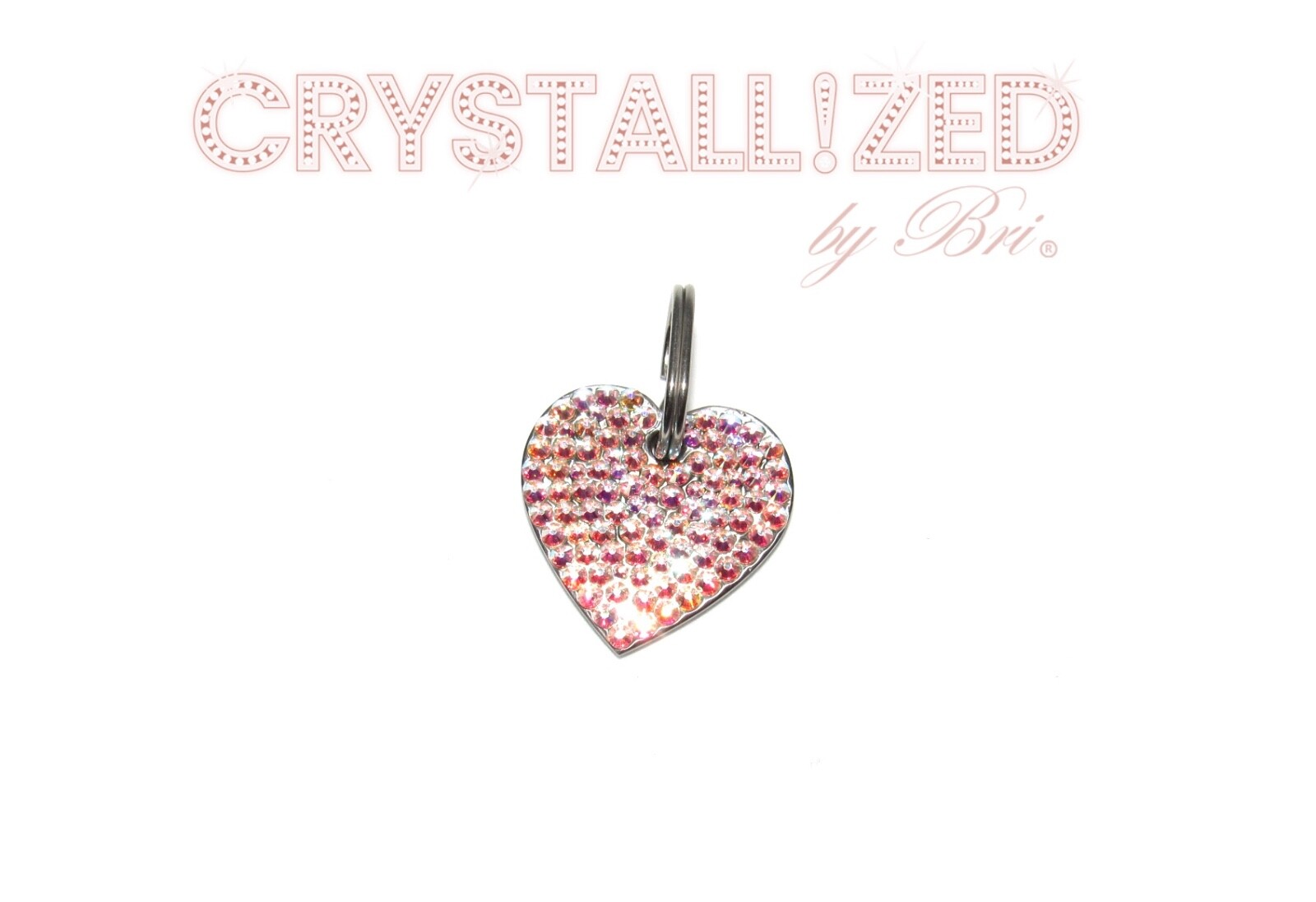 Custom Bling Dog Tag AUSTRIAN CRYSTALS Bedazzled Personalized Pet Name ID Collar