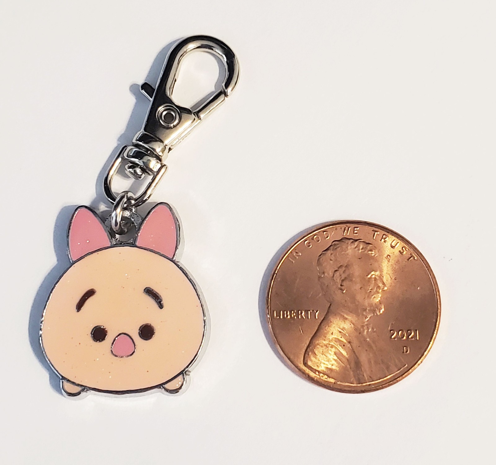 PIGLET PIG CHARM CARTOON TSUM ZIPPER PULL PURSE WALLET BACKPACK DOG CAT COLLAR