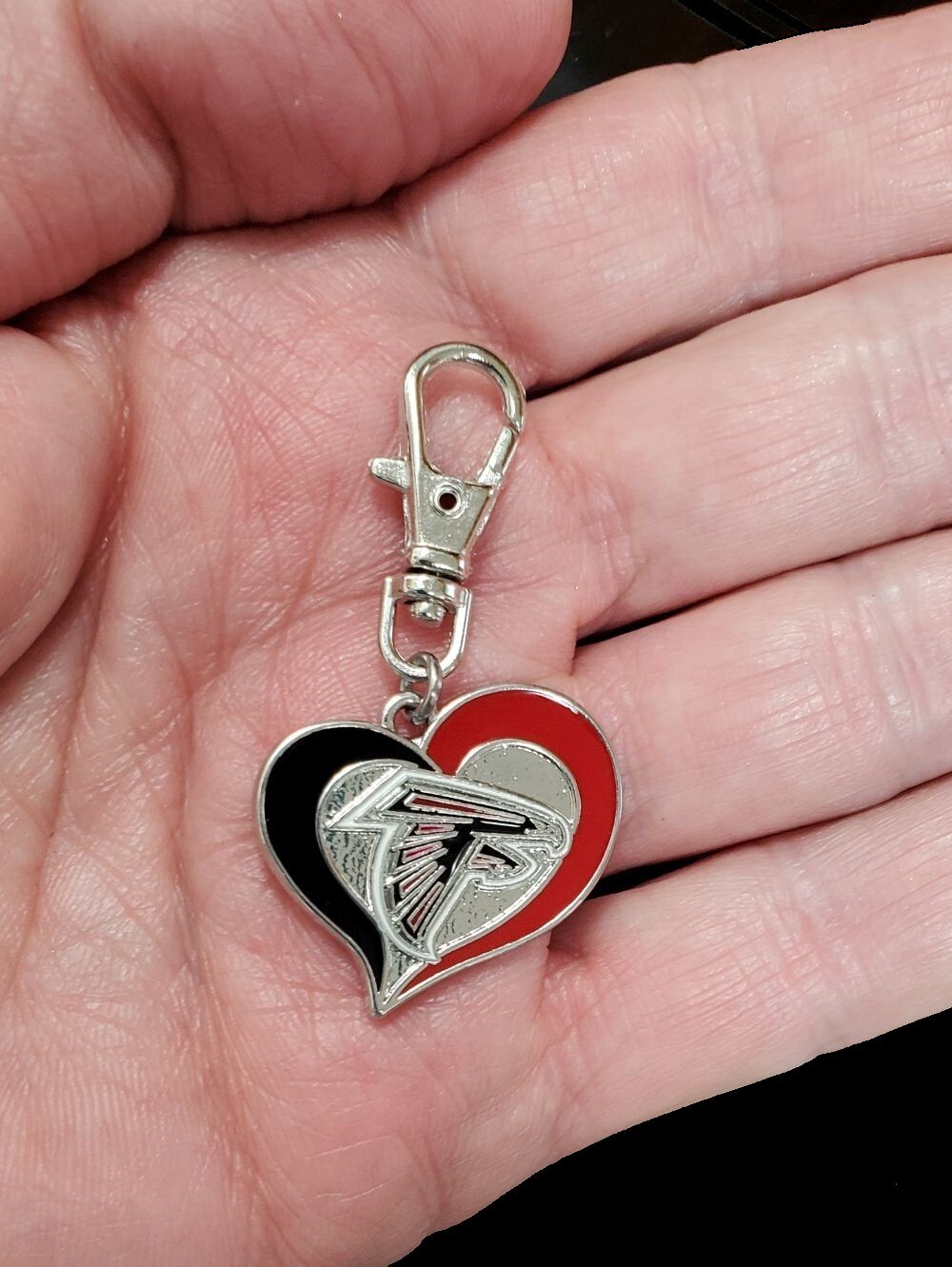 ATLANTA FALCONS FOOTBALL CHARM ZIPPER PULL PURSE WALLET BACKPACK DOG CAT COLLAR