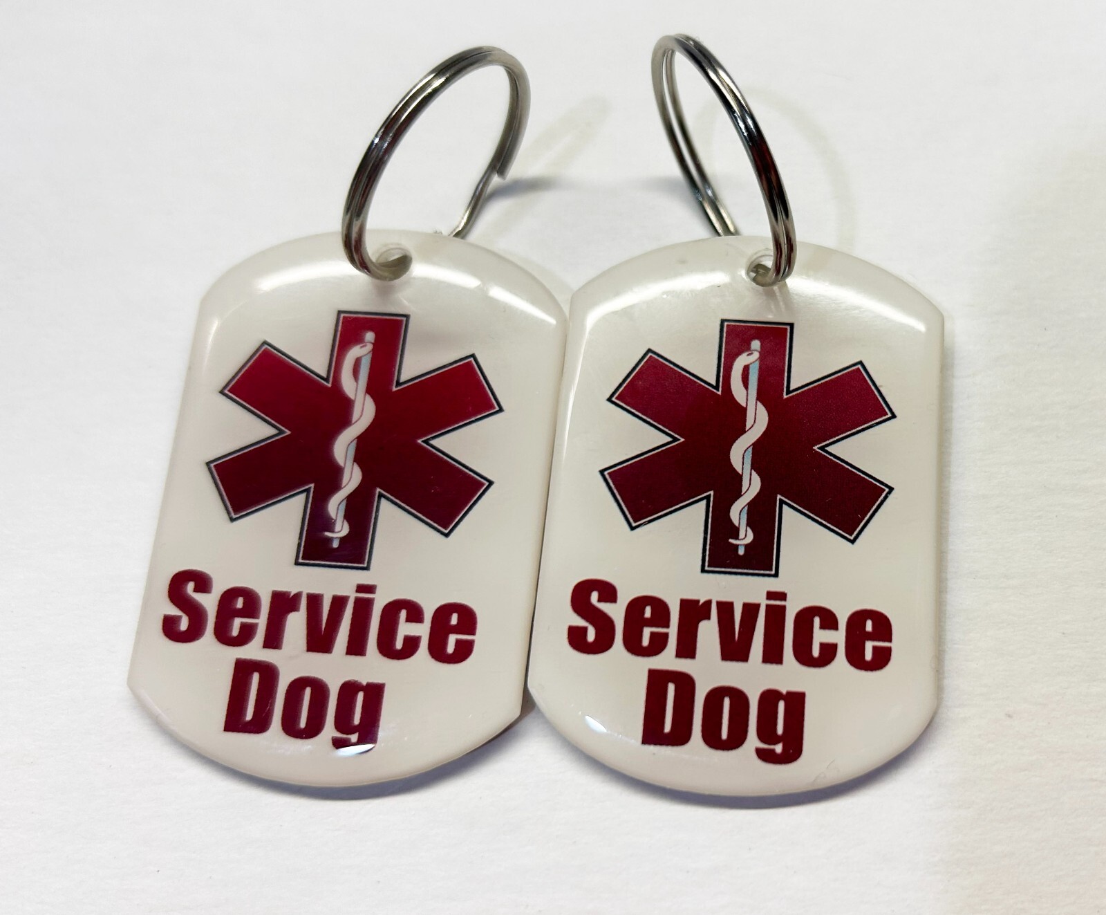 Set of 2 Medical Service Dog ID Tags -Heavy Gloss Epoxy Finish by barkOutfitters