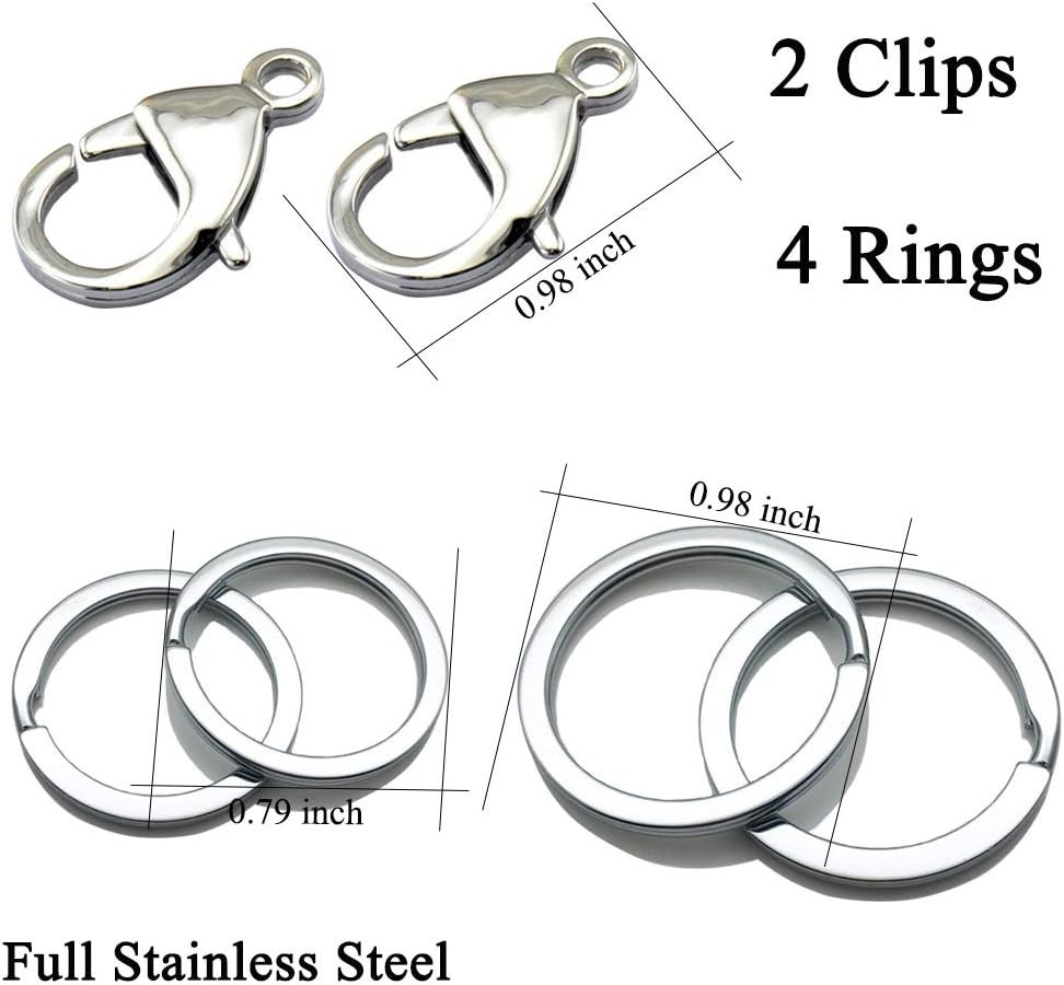 IVIA Dog Tag Clips / 316 Stainless Steel Lobster Buckle with Rings for Cat& D…
