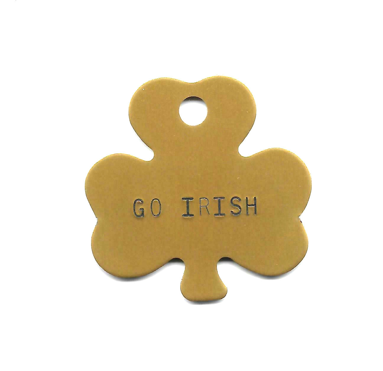 GOLD Irish Shamrock Lucky Pet Dog ID Tag Notre Dame