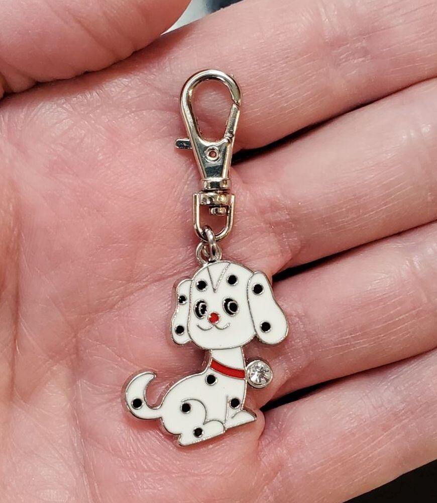 101 DALMATIAN DOG CHARM FIREMAN ZIPPER PULL PURSE WALLET BACKPACK DOG CAT COLLAR