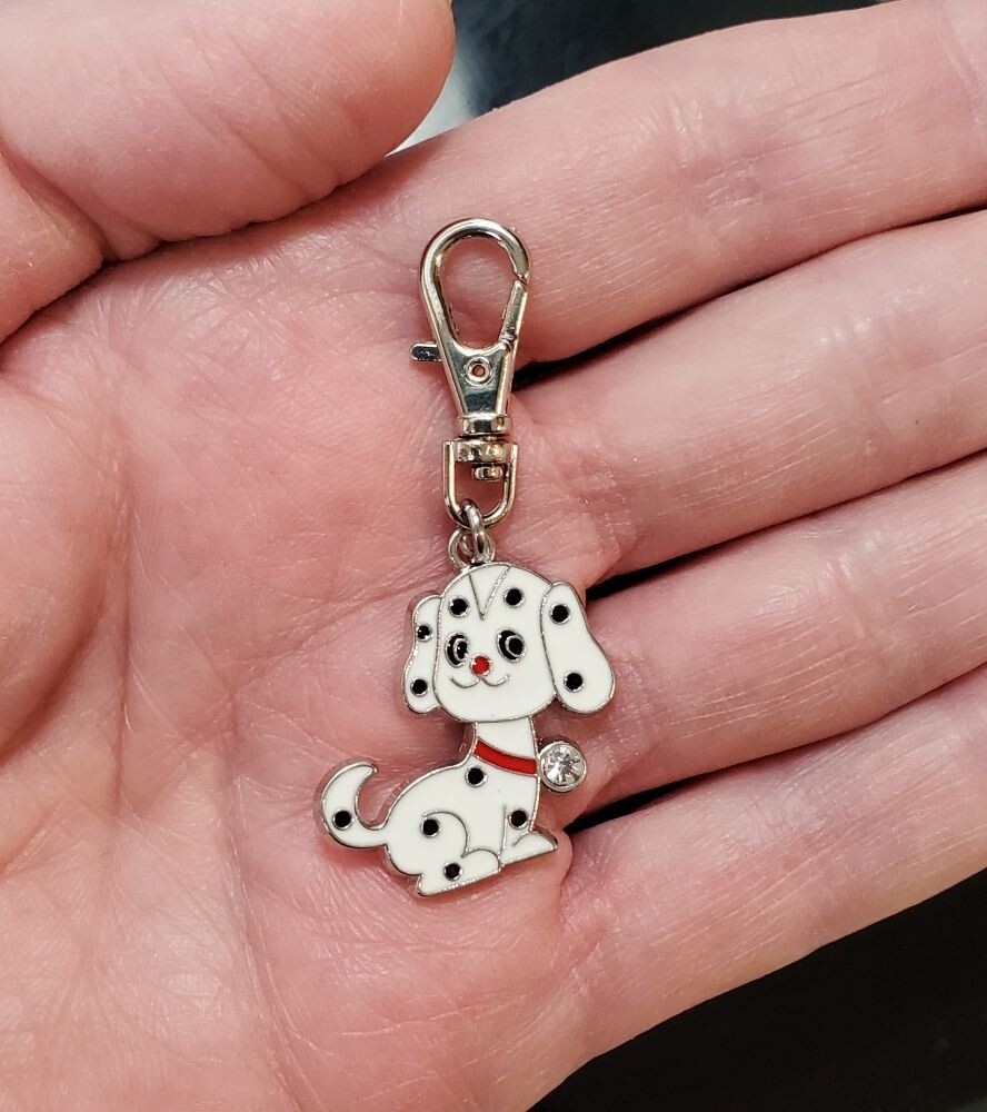 101 DALMATIAN DOG CHARM FIREMAN ZIPPER PULL PURSE WALLET BACKPACK DOG CAT COLLAR