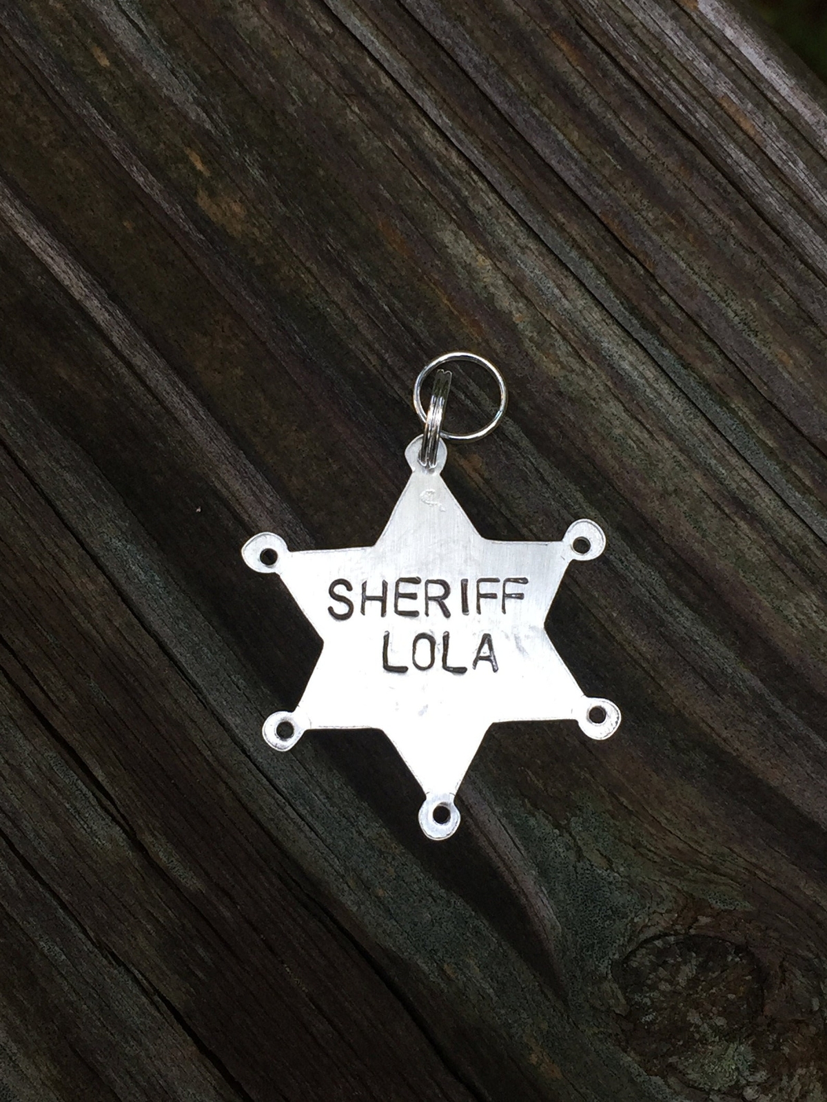 Deputy Sheriff Badge – Large 1 1/4″ Custom Pet Id Tag – Personalized Hand-Stamp