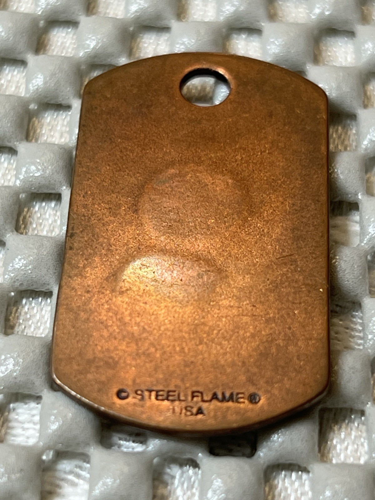 Vintage Steel Flame “I Love Huy Fung Sriacha Sauce” Copper Dog Tag- Variation #2