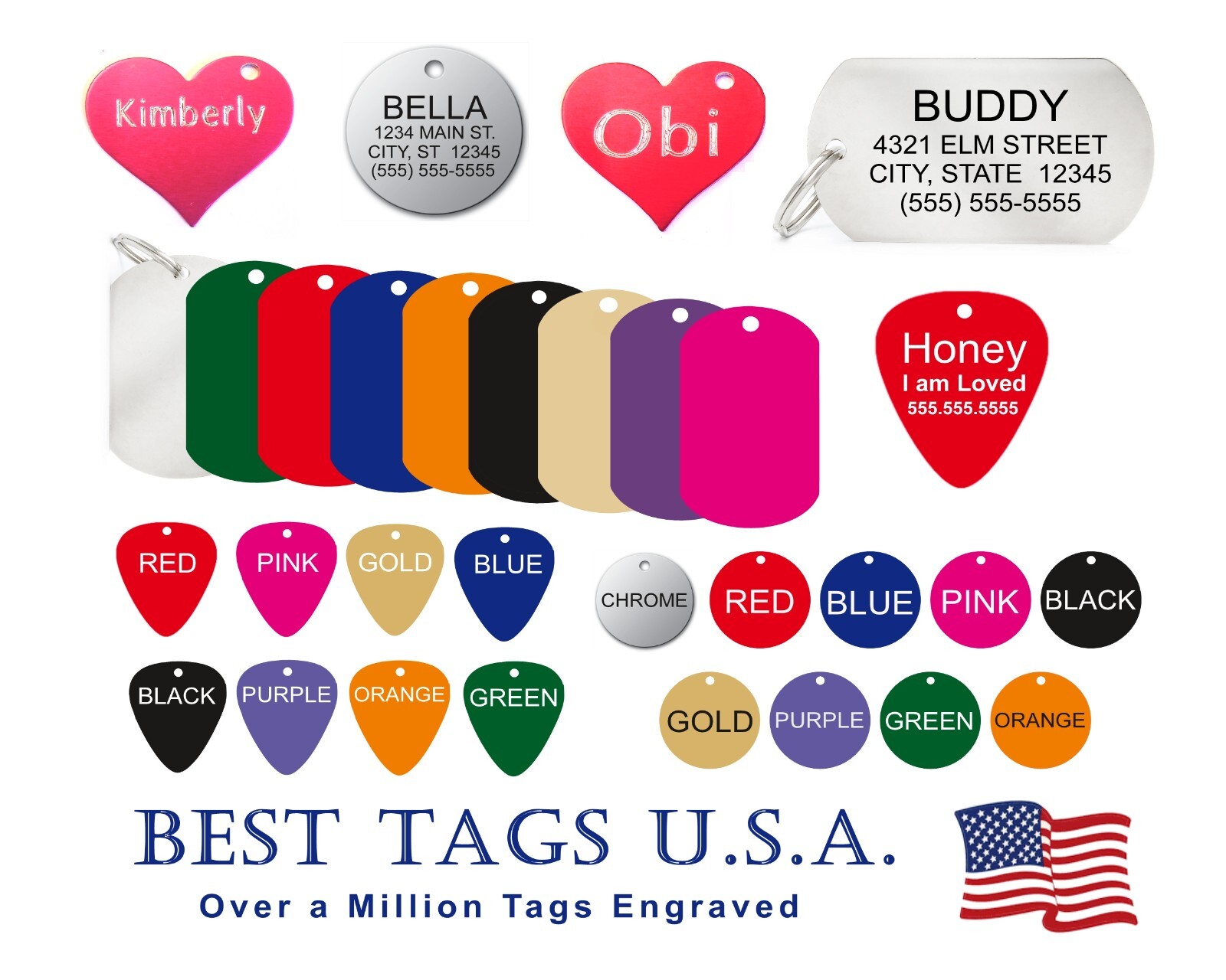 BEST DOG TAG Personalized Engraving Made in USA – $3.95 SHIPPED!!