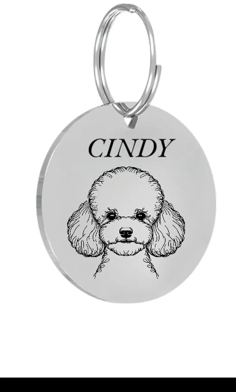 TOY POODLE Pet ID Tags Dog Tags Personalized Front and Back Engraving…