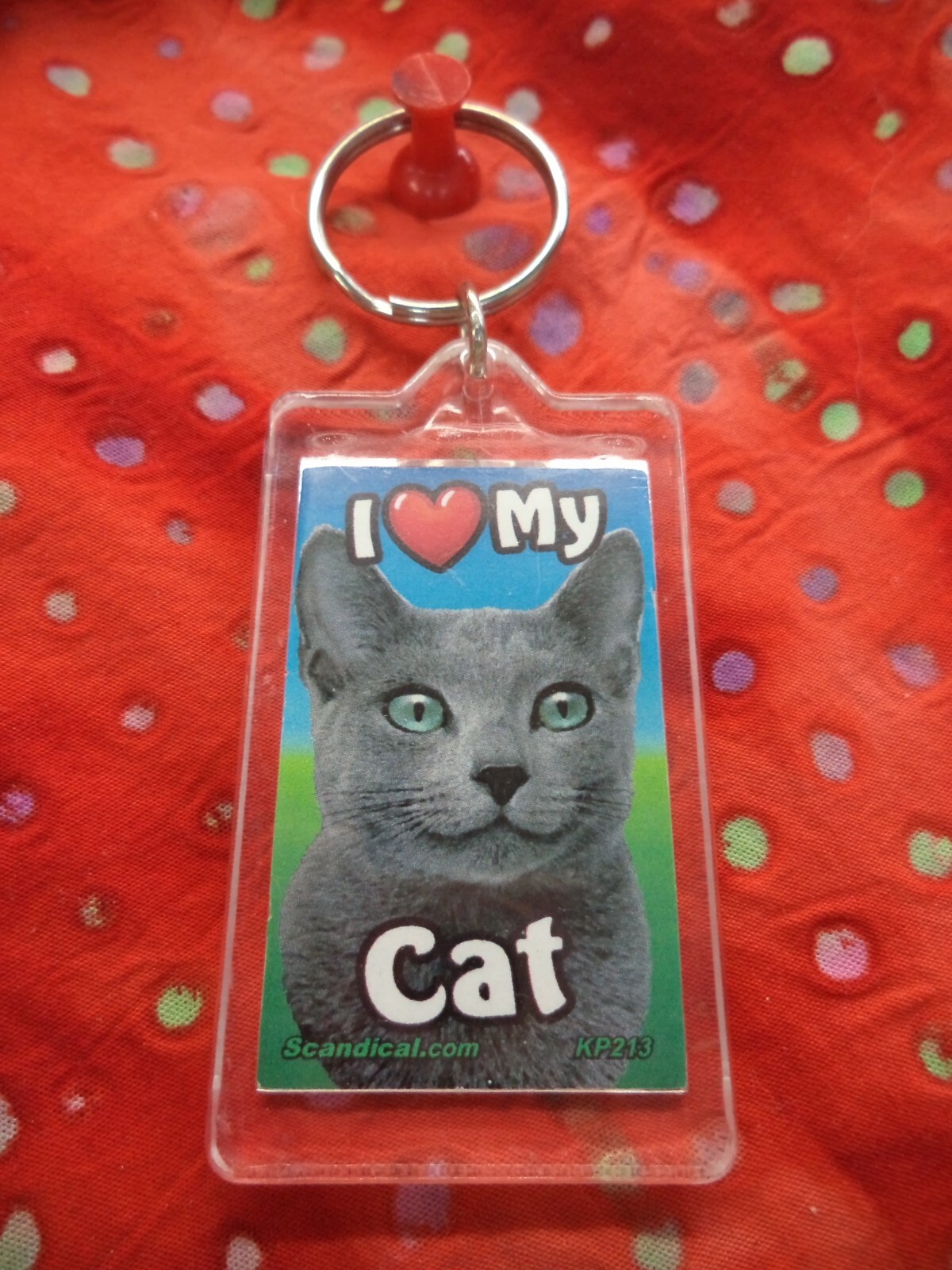 SCANDIAL PET KEY CHAINS – DOUBLE SIDED – I LOVE MY ___DOG/CAT___ YOU PICK! #1