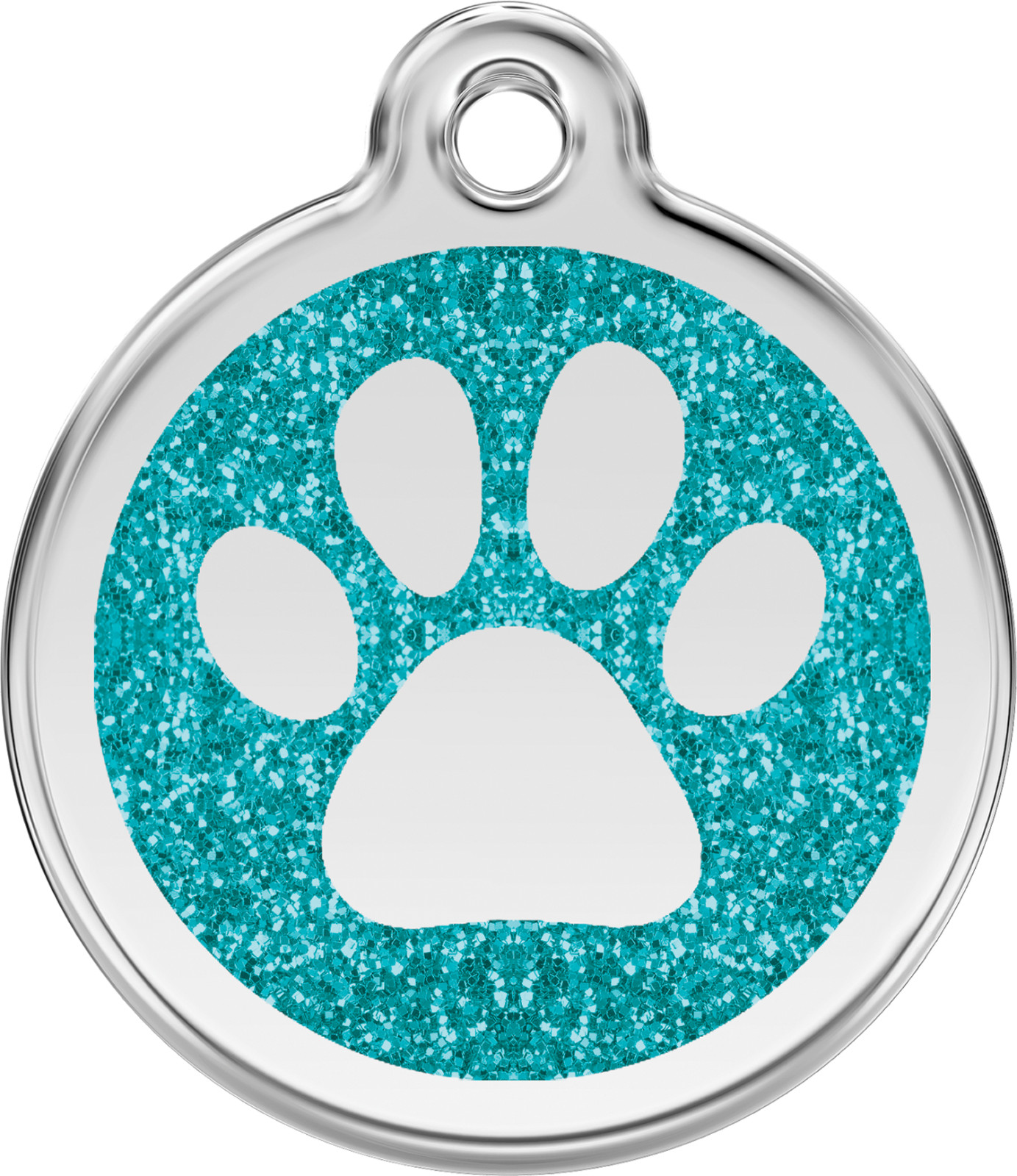 Red Dingo Glitter Paw ID Charm Dog Tag Red Blue Purple Pink Gold Silver Aqua
