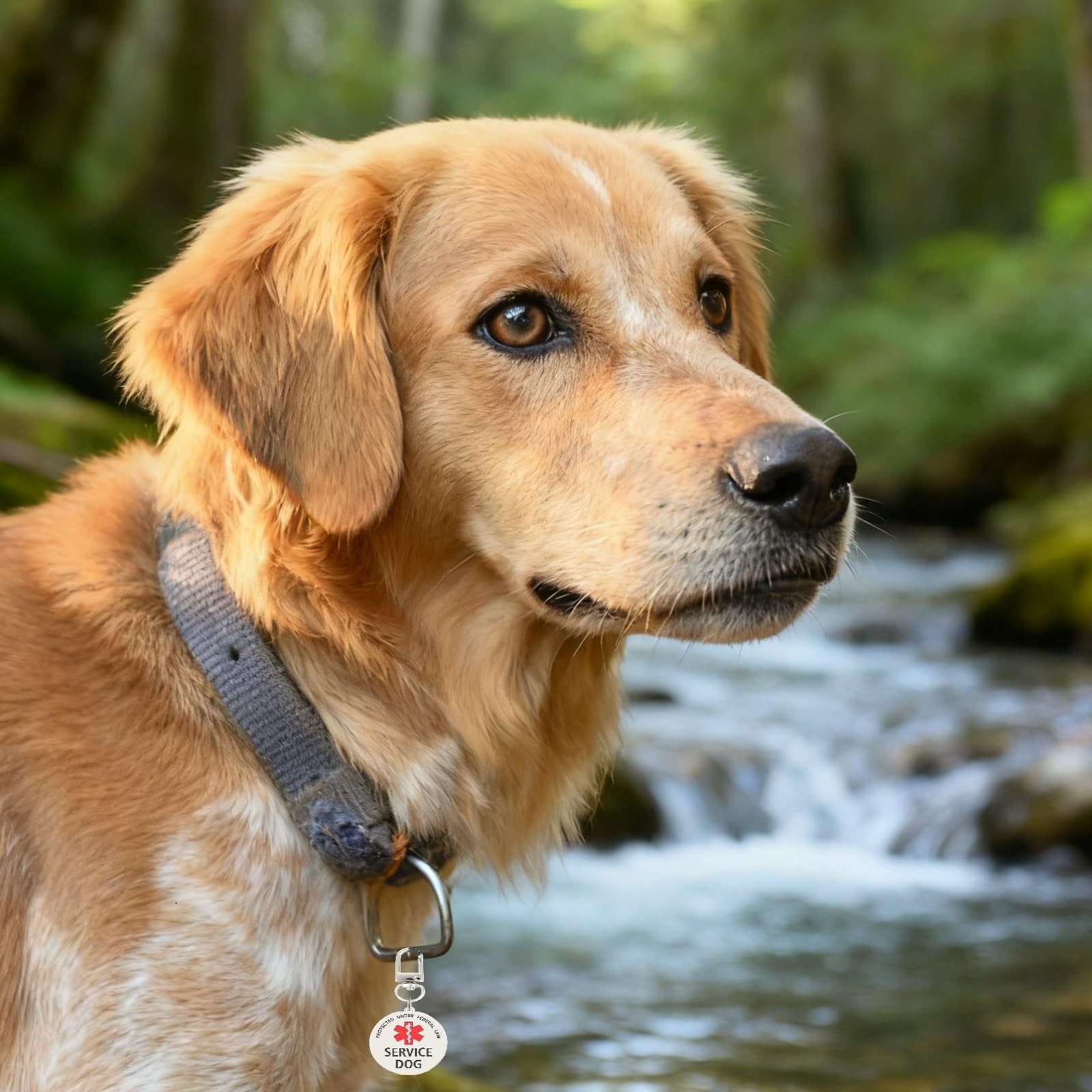Service Dog Tag Easily Attach To Collar Harness Vest Large Pet Accessories