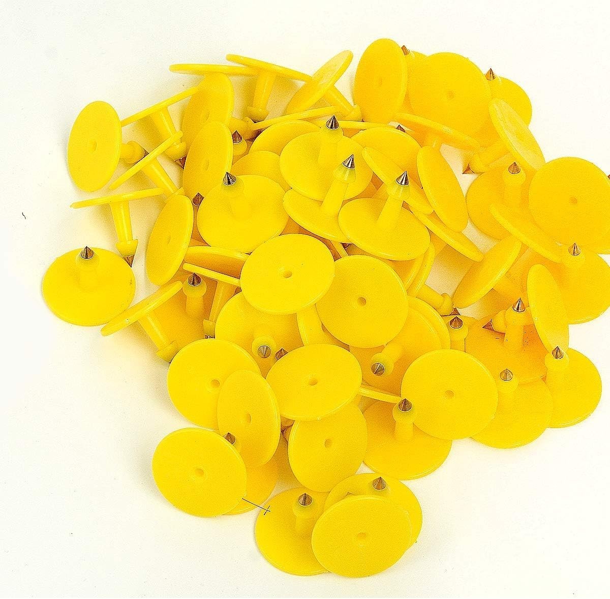 Yellow Numbered Ear Tags 001-100 Livestock Animal Plastic for Cattle Sheep 50mm