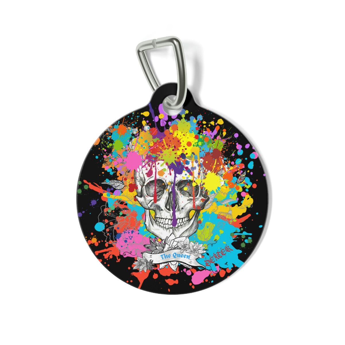 Skull splashed ( The Queen ) Pet Tag