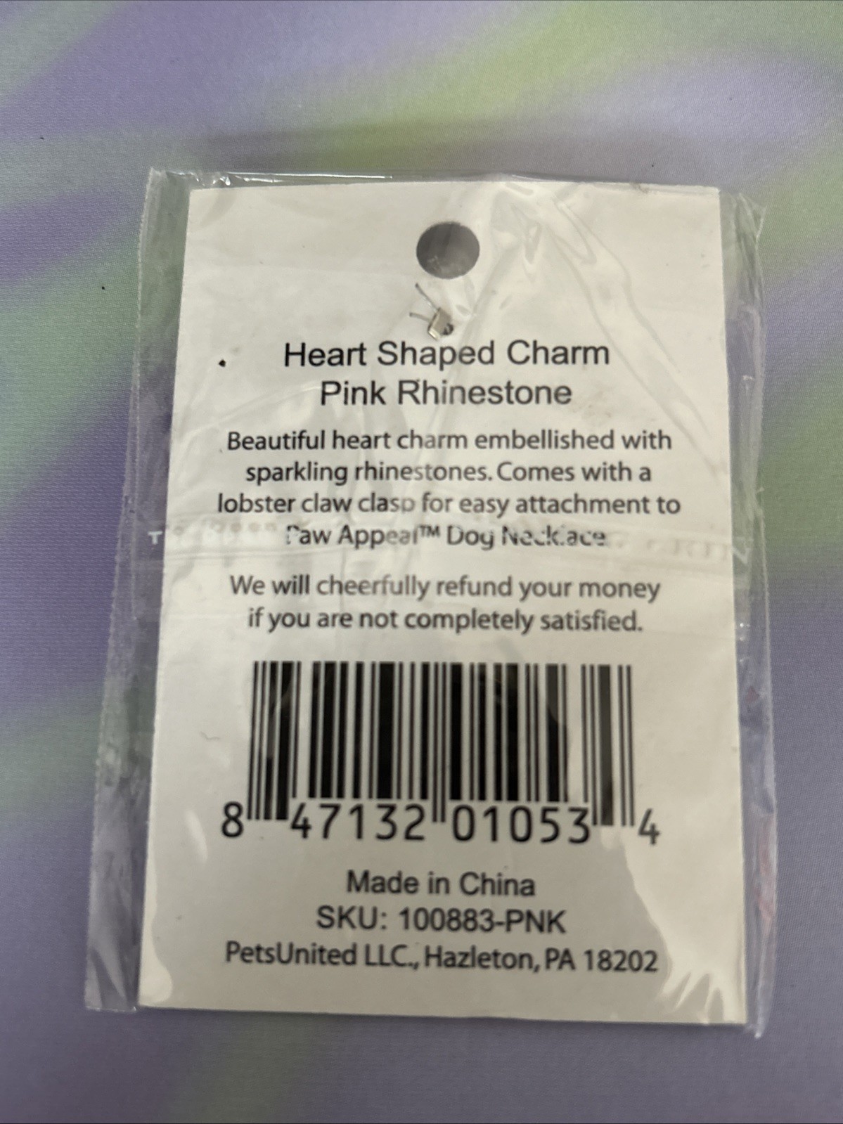 Pretty Paw Appeal Pink Rhinestone Open Heart Charm Tag Necklace Dog Cat Pet New