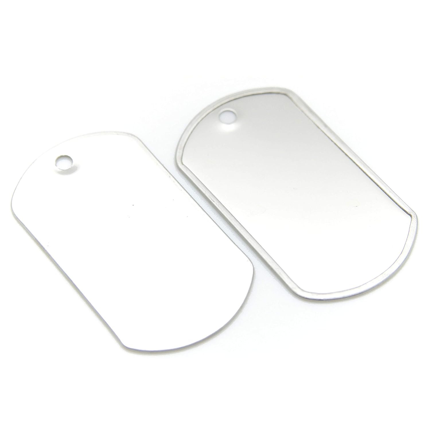 100 Blank Shiny Stainless Steel Dog Tags – Military Spec, Emboss-Ready, Engravin