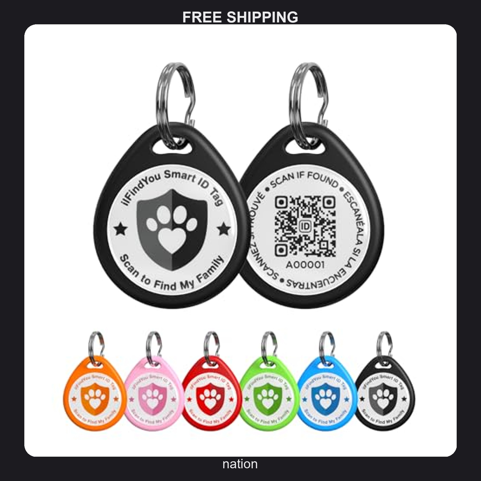 Personalized Dog QR Code ID Tag for Large and Medium Dogs