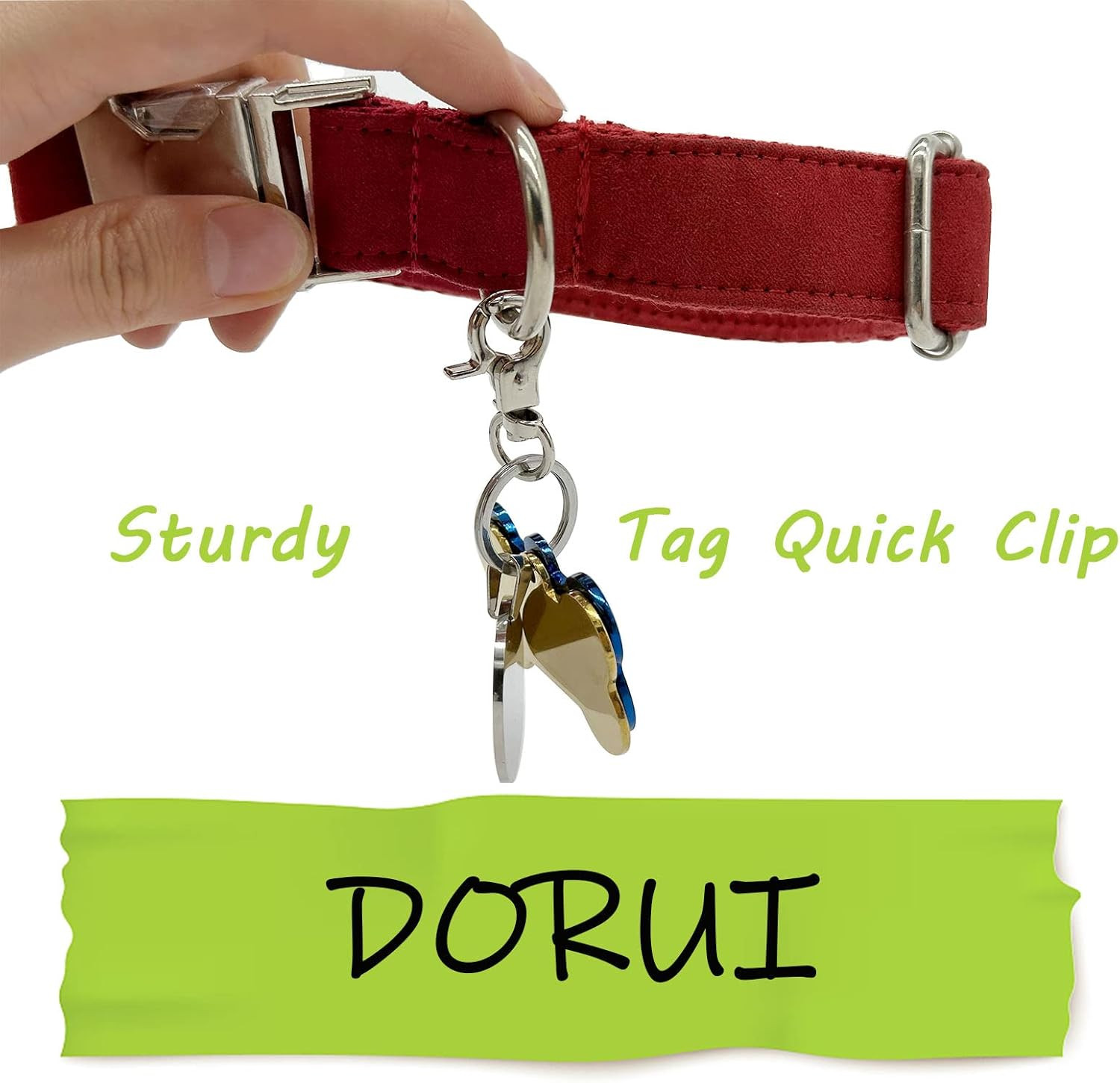 Dog Tag Clips 2 Pack Easy Change for Pet ID Tag Quick Clips Small Medium Large D