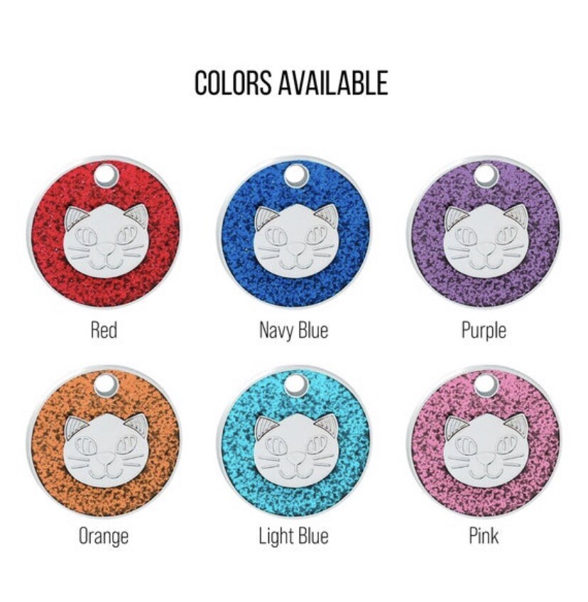 Personalized Cat ID Tag Small Custom Engraved Pet ID Tag Cat Collars Cat shape