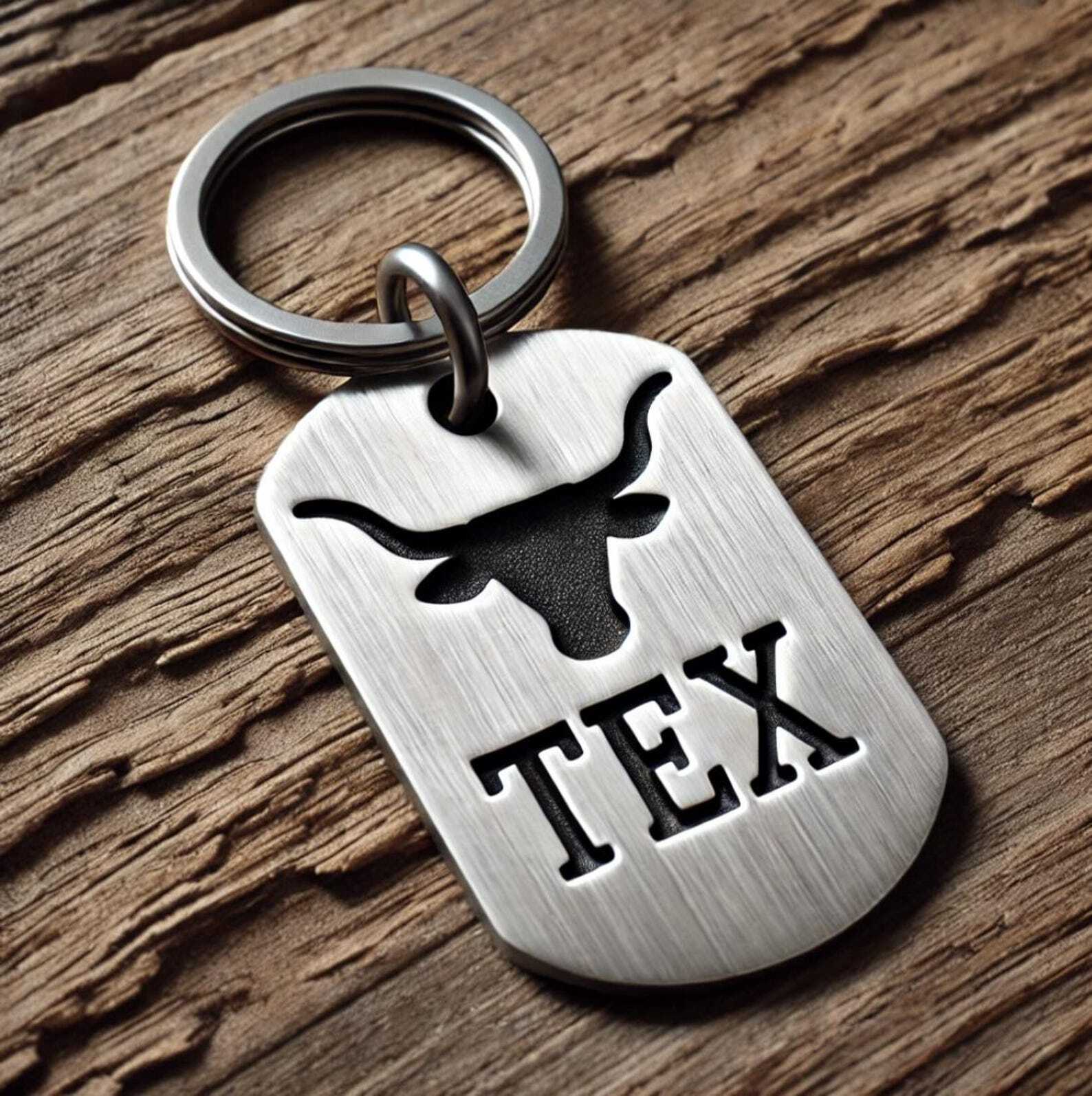 Long Horns of Texas Pet ID Tag – Custom Engraved with Name & Number – Durable