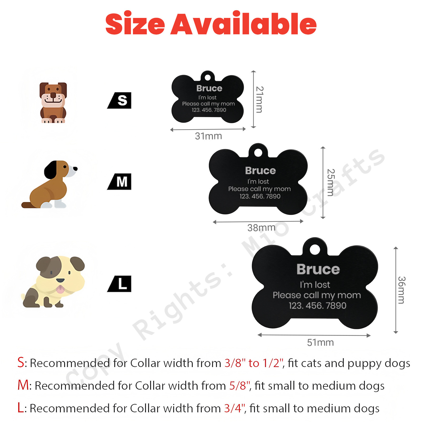 Custom Engraved Personalized Dog Pet tags Engraved ID Dog Cat Tag BOTH SIDES