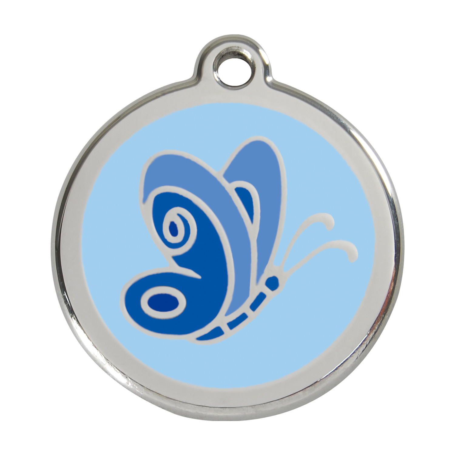 Blue Butterfly Dog Cat Pet ID Tag Charm Personalized Red Dingo Lifetime Guar