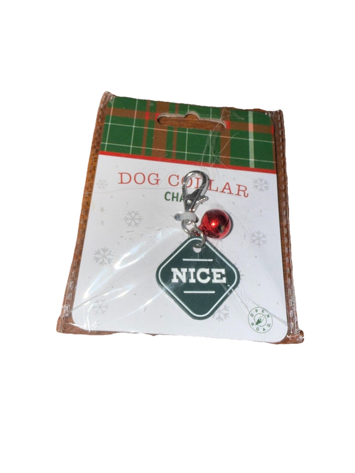 Dog Collar Charm Christmas Naughty or Nice with Bell and Clip Pets Dogs Cats NEW