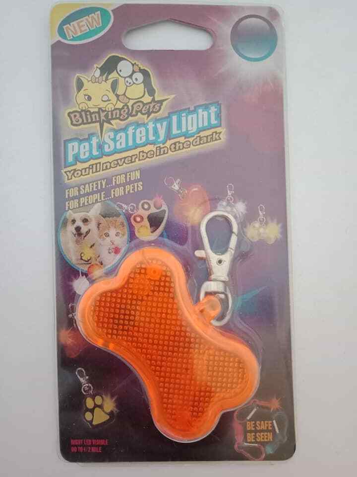 Dog safety light bone shaped orange