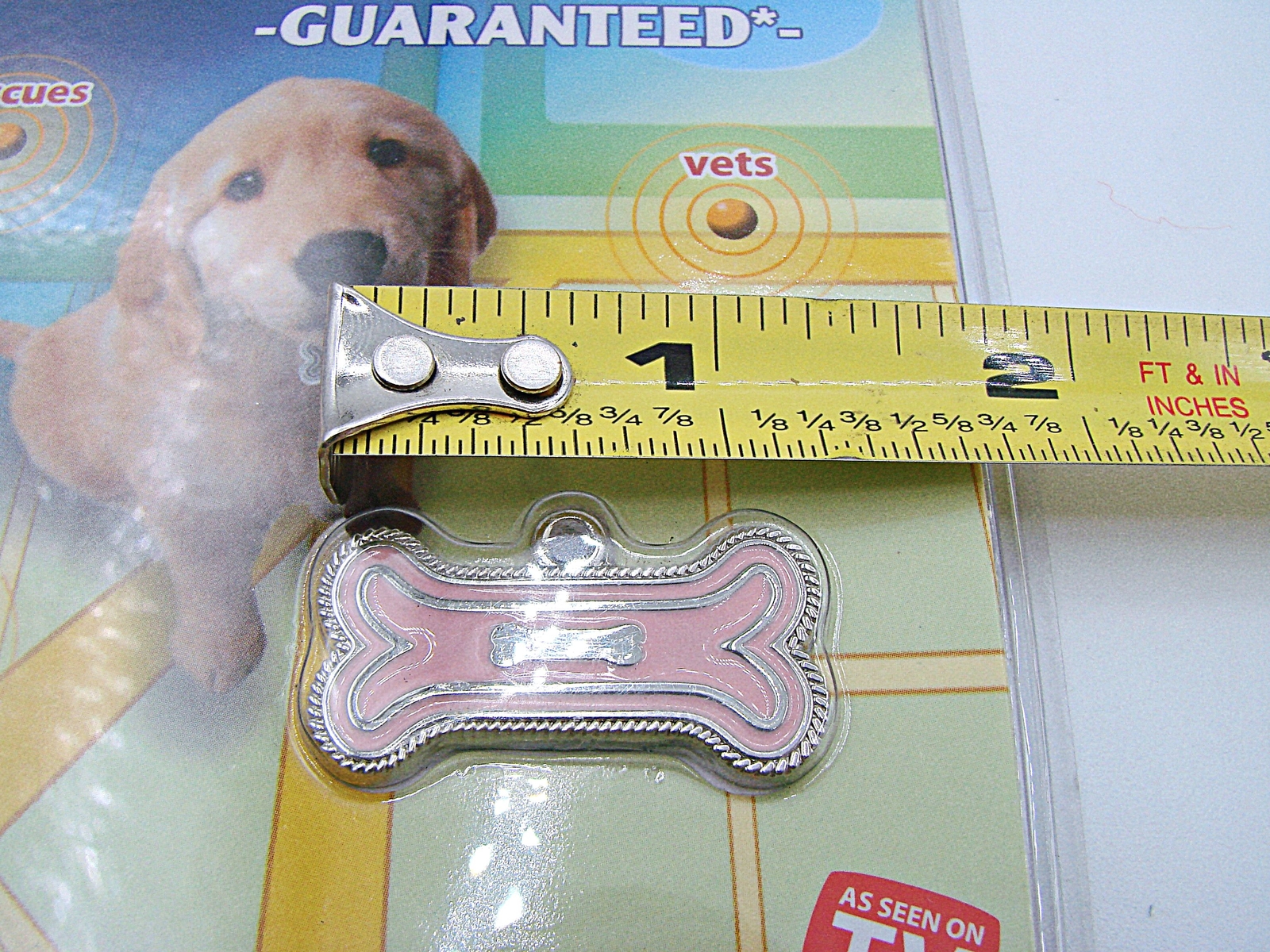 Smart Tag Pet ID Small Pink Bone Enamel EAlert Service Find Your Pet Fast