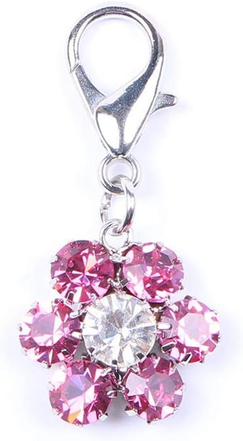 SKS PET Bling Rhinestones Flower Charm Pendant Jewelry for Female Pet Dog Cat Ne