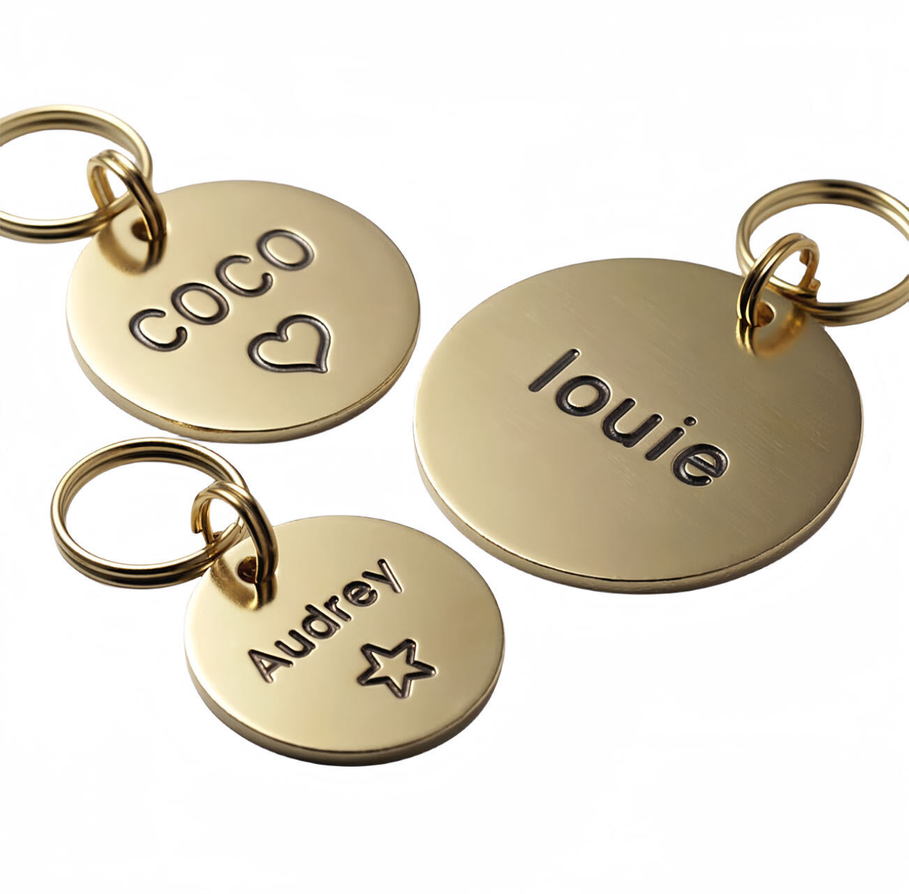 Pawtographize Solid Brass Dog Cat ID Tags Personalized Pet ID Tags Circle