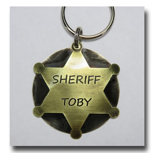 Sheriff Badge Pet ID Dog Name Tag Free Engraving Brass Nickel Silver Customized