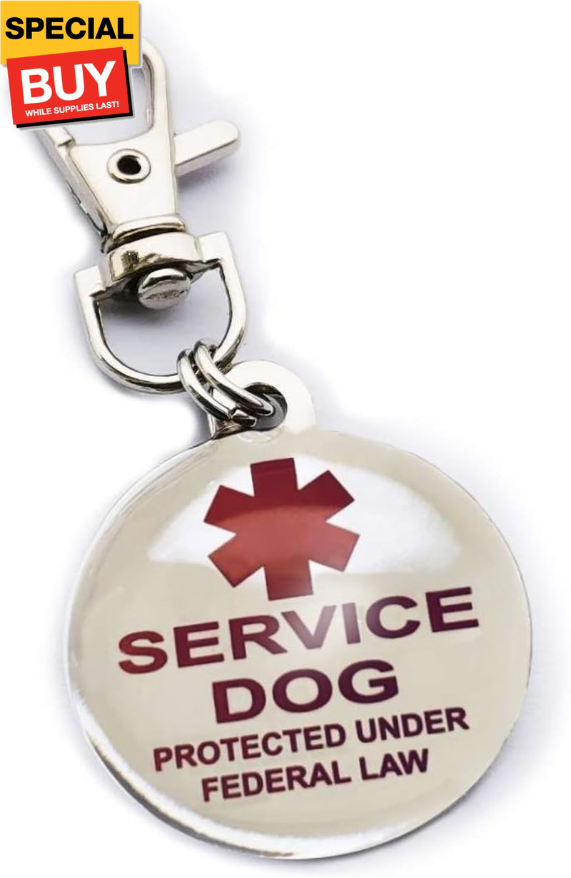 Service Dog Tag | Double Sided Federal Protection with Medical Alert Symbol |Inc