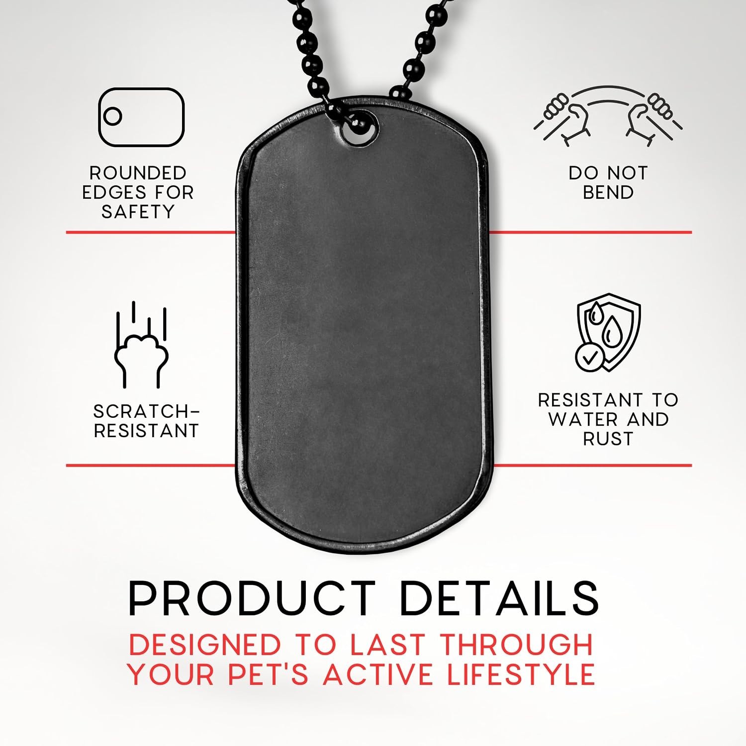 25 PCS Stainless Steel Dog Tags – Black Engravable Dog Tags Military Blanks f…