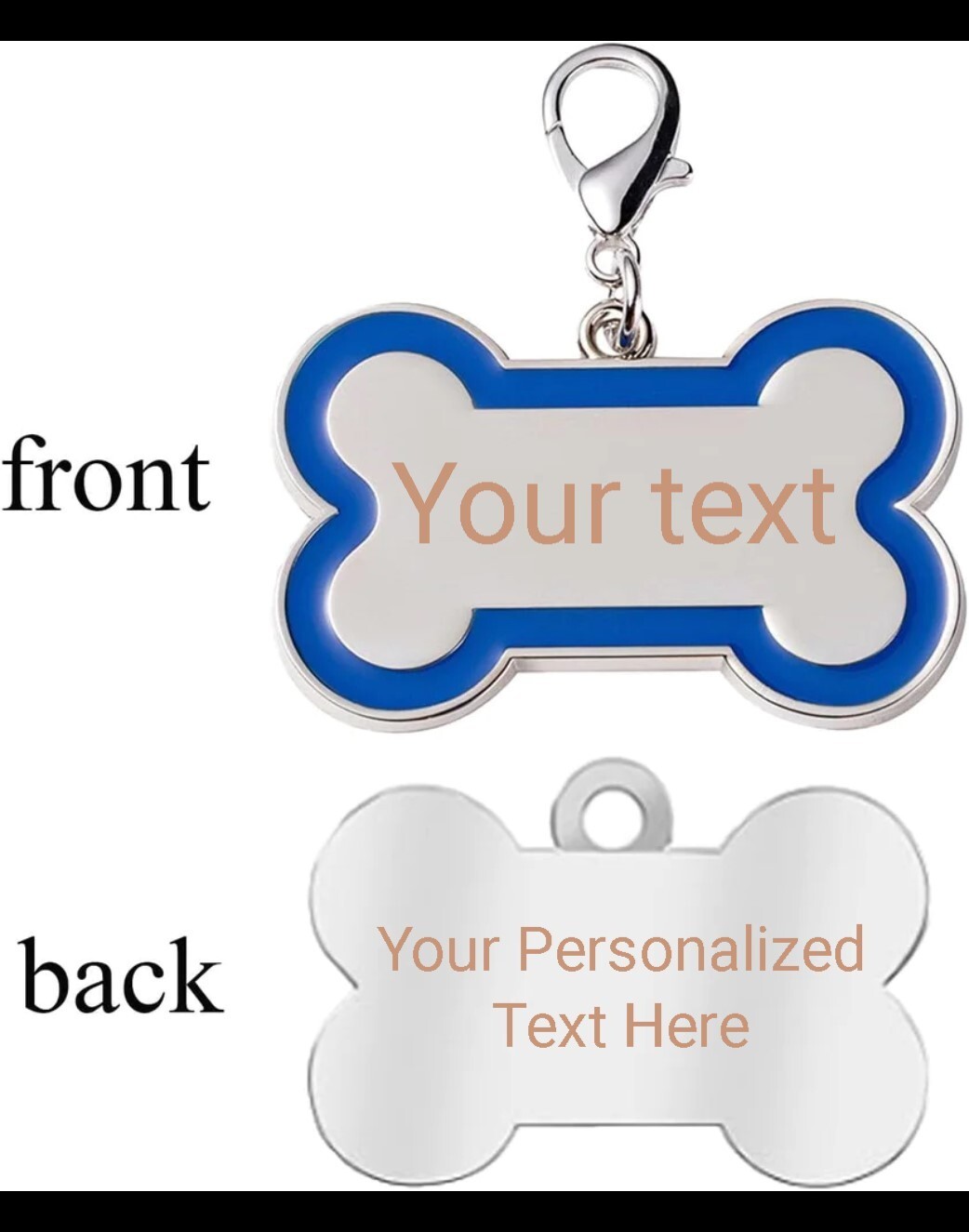 Personalized Bone Shaped Pet ID Tags for Dogs-laser engraved dog collar name tag