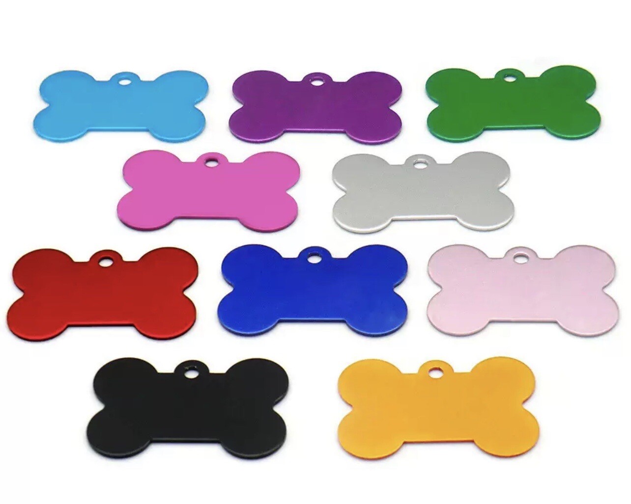 Dog Cat Customized ID Tags Pawtographize Pet Tags 2sides Engraved Bone Shape