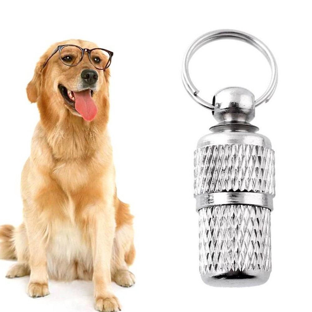 2Pcs Silver Reusable Pet Id Tubes with Ring Lightweight Dog Cat Collar