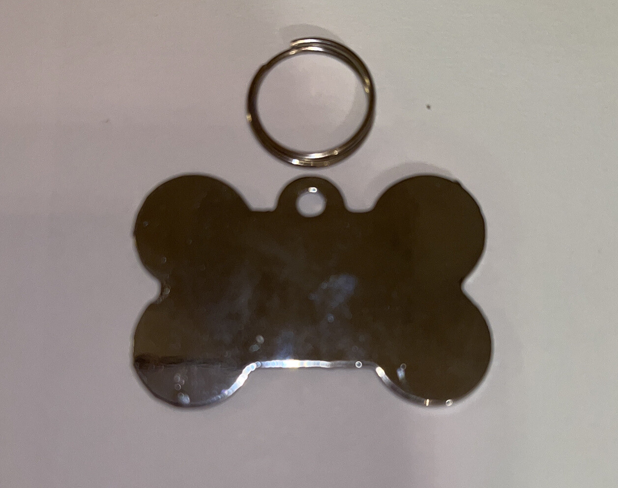 Fashionable Bone Shaped Female Pet ID Tag Pink Glitter With Dog Bone