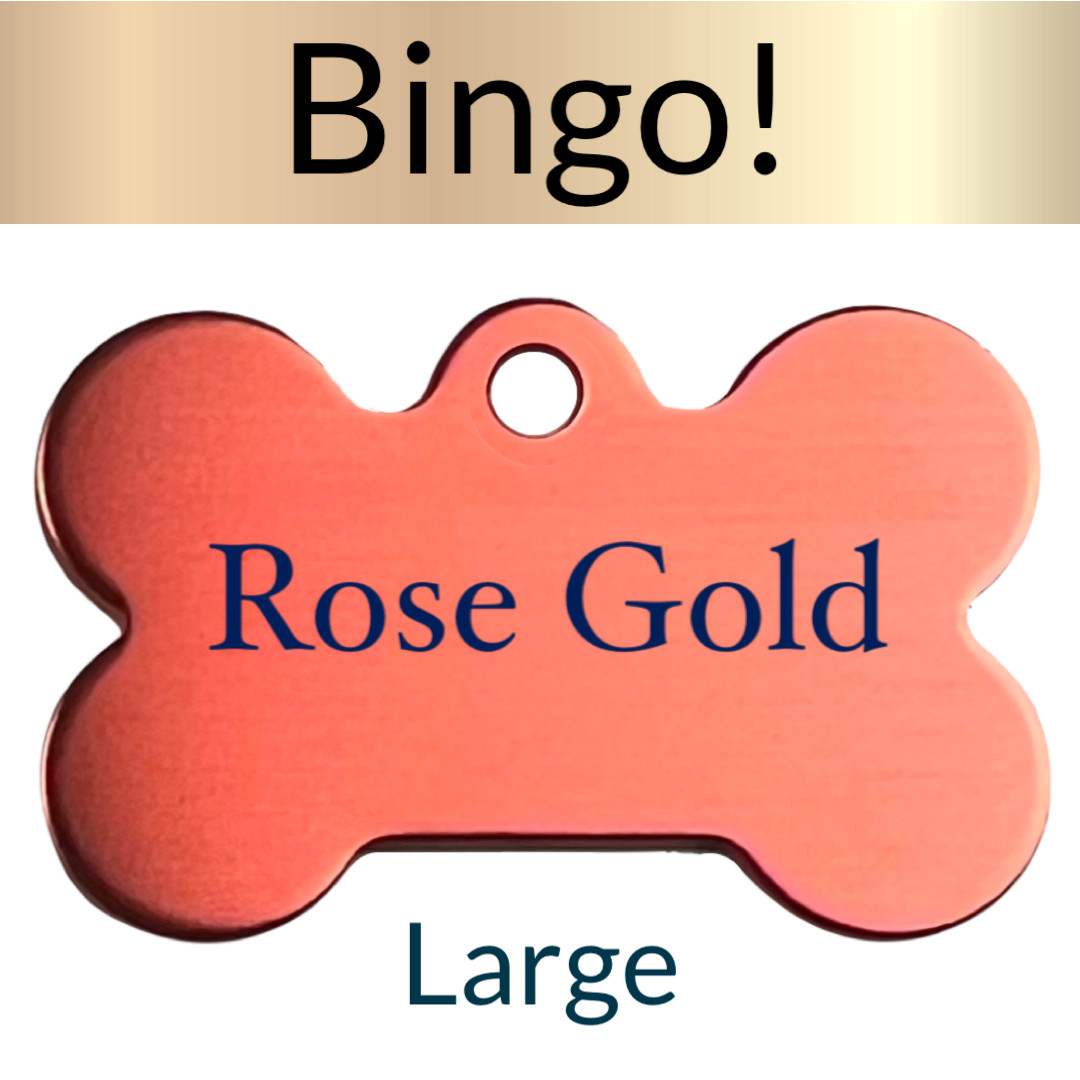 Custom Engraved Dog Tags Personalized Dog Collar Pet Tags Engraved LG BONE ROSE