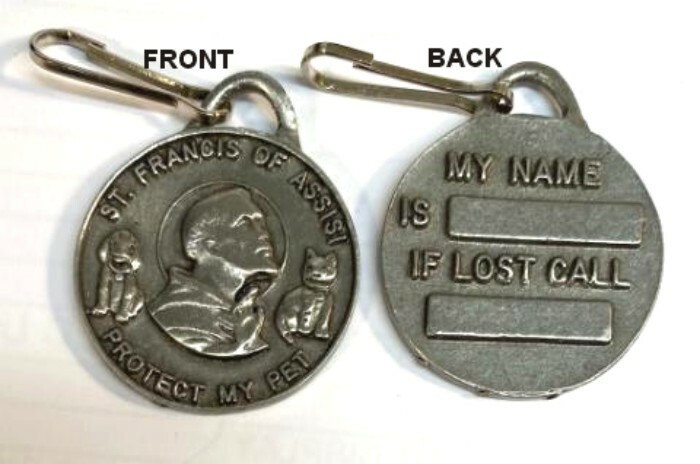 Dog or Cat St Francis of Assisi Collar Charm Engravable Pewter Made in USA NEW