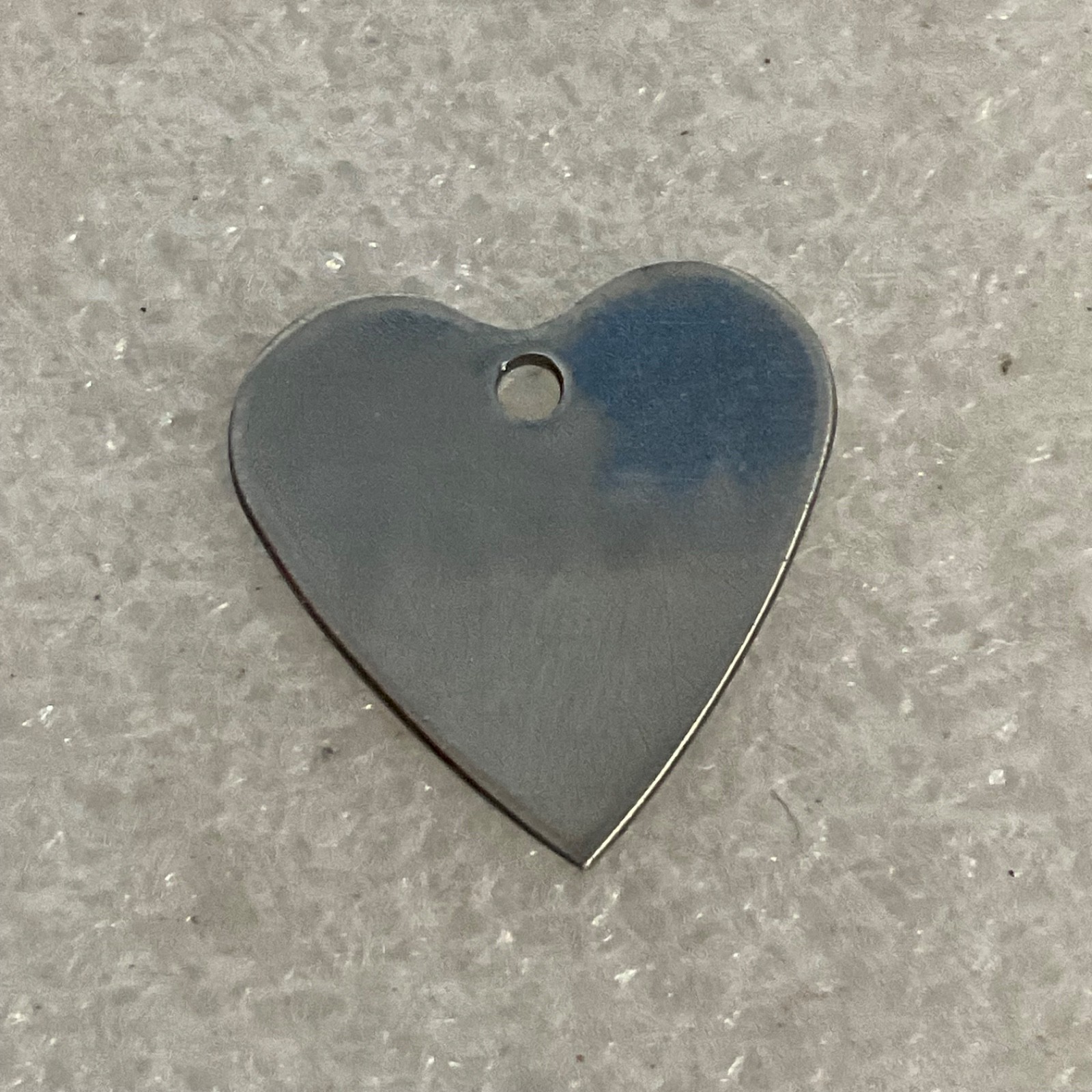 Larry Heart Pet ID Tag Silver Tone Metal Charm Small Personalized