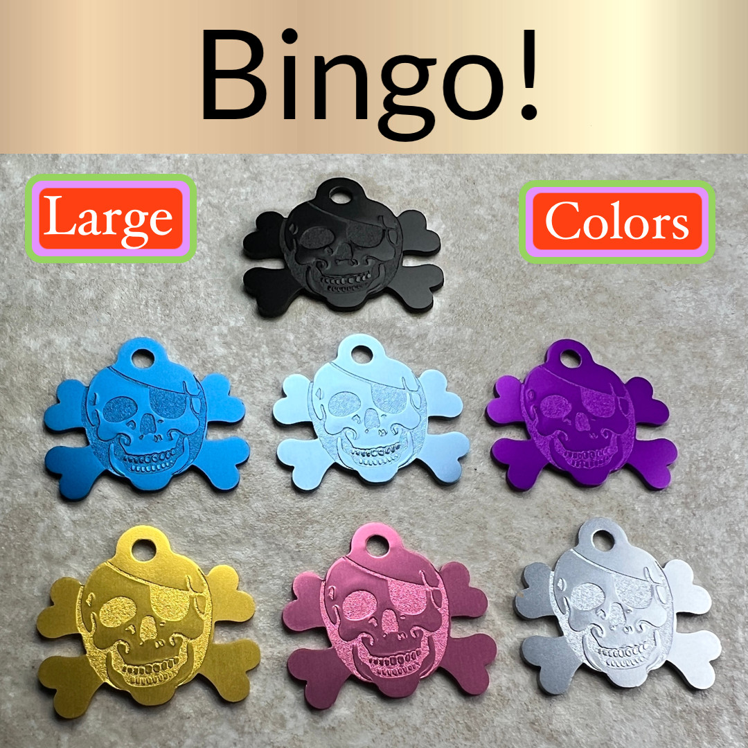 Custom Engraved Dog Tags Personalized Dog Collar Pet Tags Engraved PIRATE COLORS