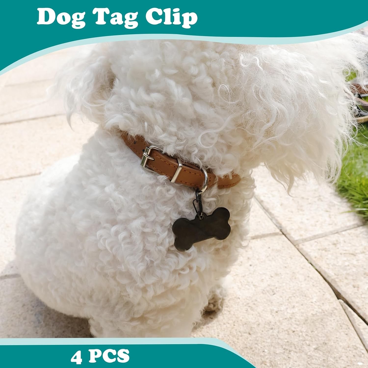 4 Pack Pet Tag Clips, Dog Rings for Pet Collar, ID Tag Quick Clips for Dogs and