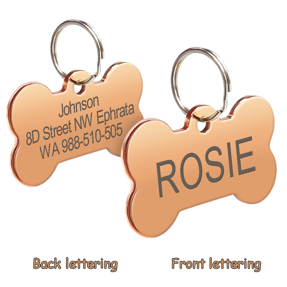Double Sides Custom Personalized Dog ID Tags Name Phone Address Engrave for FREE