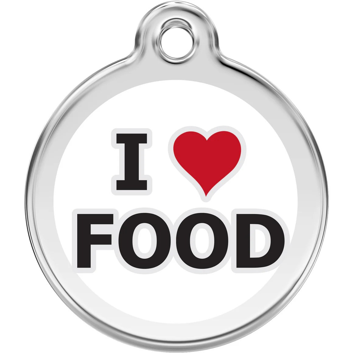Red Dingo I Love Food Dog Cat ID Charm Dog Stainless Steel Tag