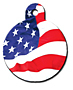PATRIOTIC FLAG PERSONALIZED LARGE ROUND PET ID TAG