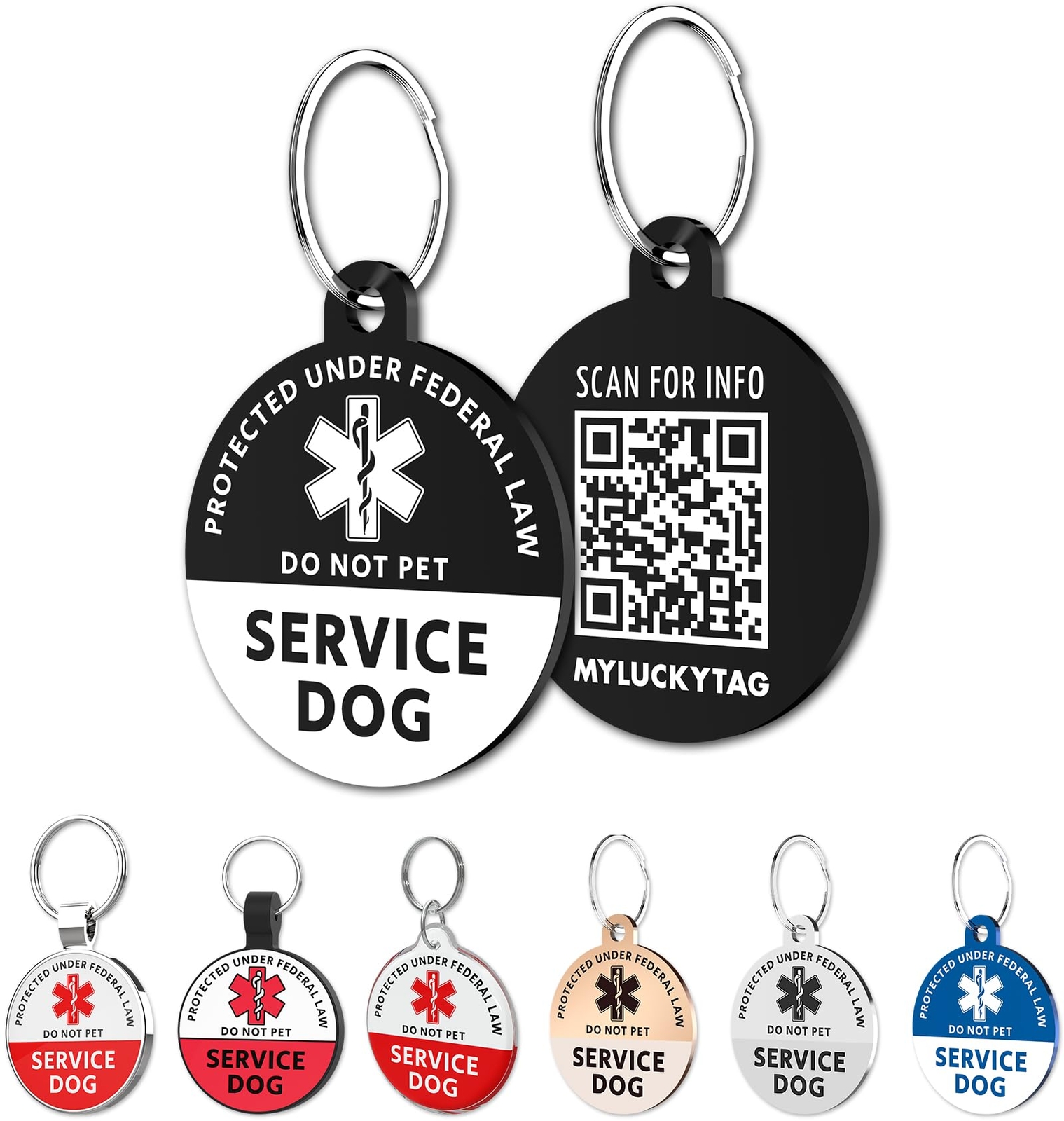 Service Dog Tag QR Code Stainless Steel Pet ID Tag Dog Tag Online Pet Profile…