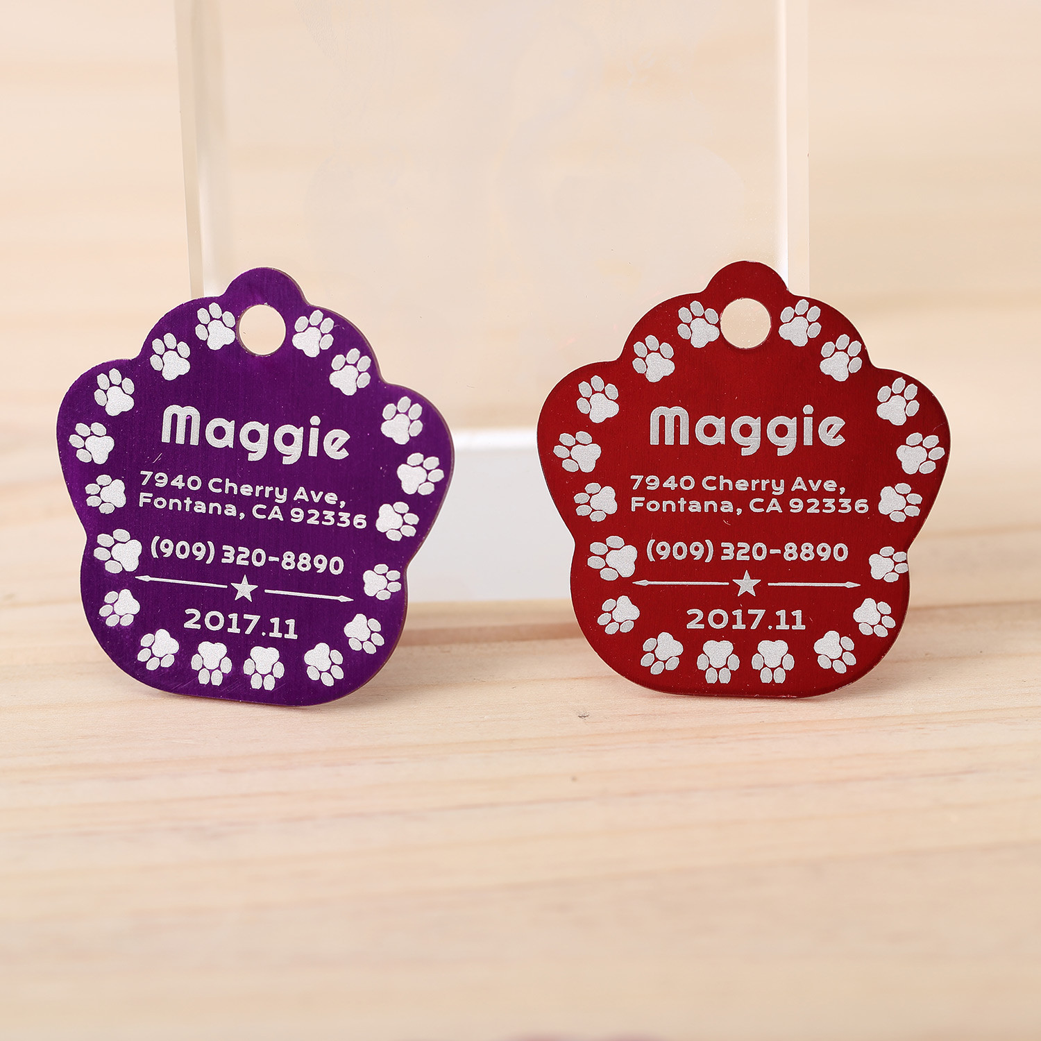 CUSTOM ENGRAVED PERSONALIZED PET TAG ID DOG CAT NAME TAGS WITH BELL ENGRAVED
