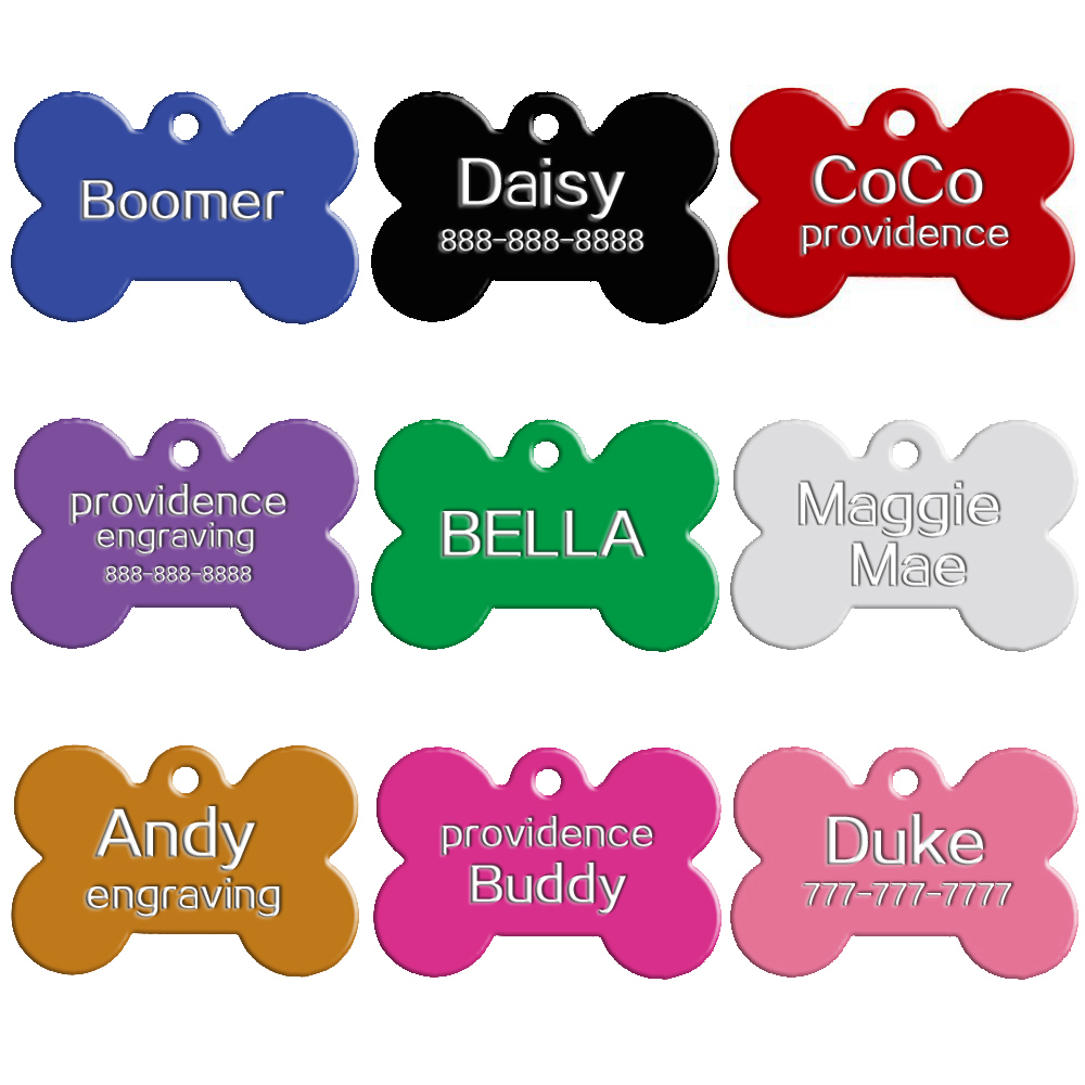 20pcs Bone Shape Dog Tags Pet Dog Cat Name Engraved Blank Plate Collar Tag Disc