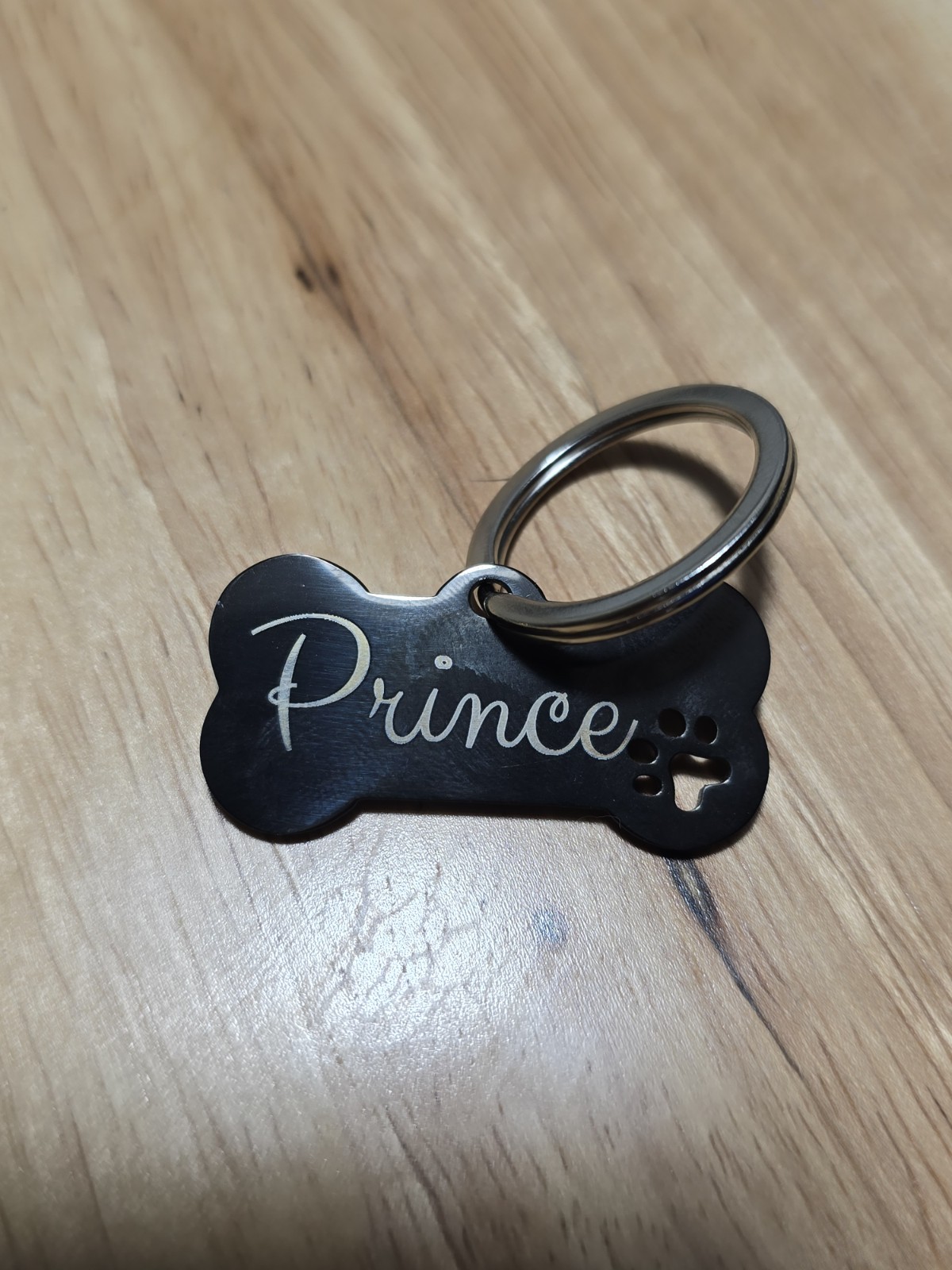 Personalized Engraved Dog Tag Name Address Black Gold Iridescent Rose Gold